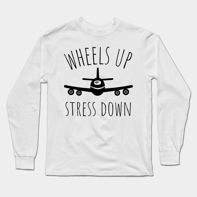 wheels up stress down Long Sleeve T-Shirt by juinwonderland 41